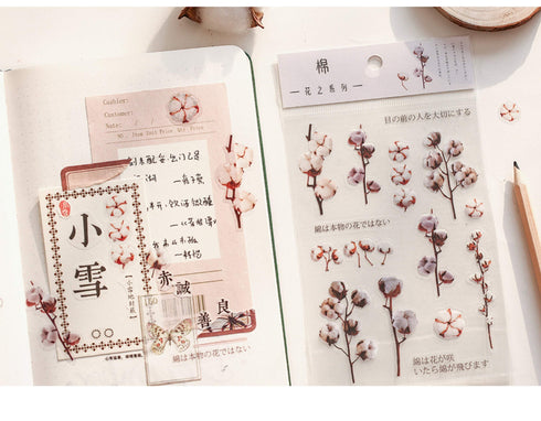 Realistic Flowers Blossoms PET Transparent Dainty Stickers | Lavender