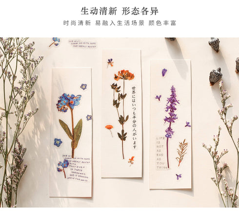 Realistic Flowers Blossoms PET Transparent Dainty Stickers | Rose