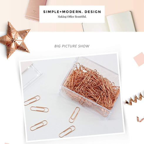 SET OF TEN Rose Gold Small Paper Clips | 28mm