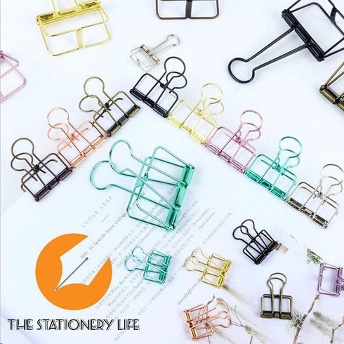 SILVER Skeleton Frame Hollow Wire Binder Clips Small, Medium & Large! Super cute and very strong!