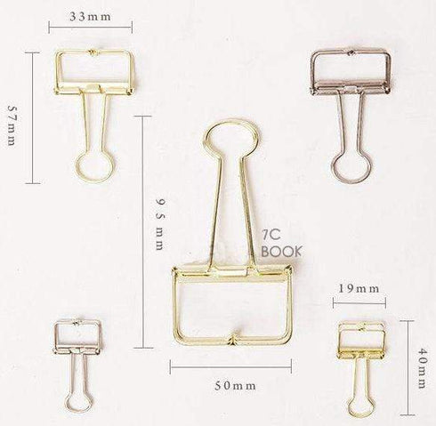 SILVER Skeleton Frame Hollow Wire Binder Clips Small, Medium & Large! Super cute and very strong!