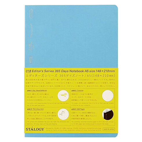 Stalogy Editor's Series 365Days Notebook | A5 Blue