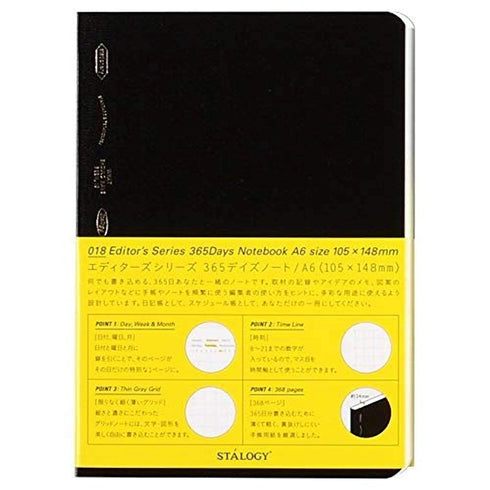 Stalogy Editor's Series 365Days Notebook | A6 Black