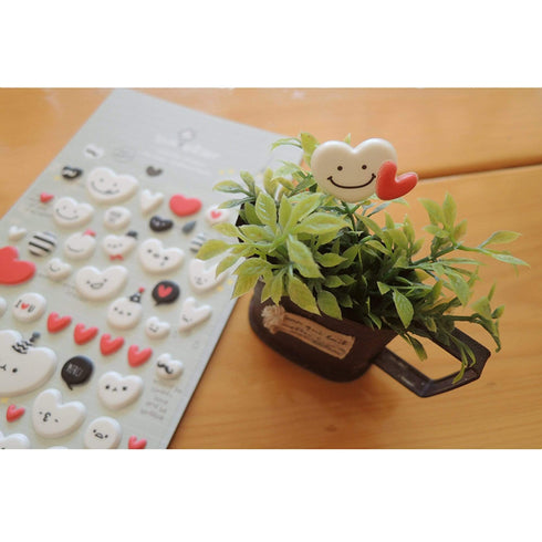 Suatelier Sonia Puffy 3D Stickers 1015 | Balloon Heart Puffy Heart Stickers 3D Heart Stickers