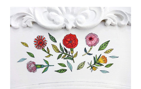 Suatelier Sonia PVC Stickers 2046 | Dear My Love Flower Stickers Daisy Stickers Zinnia Stickers