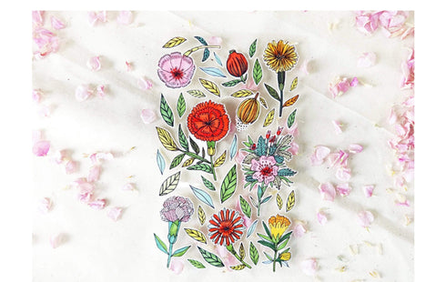 Suatelier Sonia PVC Stickers 2046 | Dear My Love Flower Stickers Daisy Stickers Zinnia Stickers