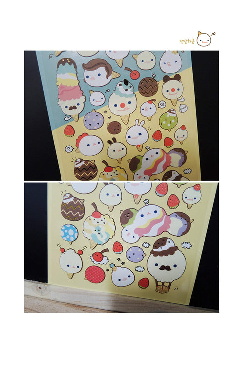Suatelier Sonia PVC Transparent Stickers 1002 | Ice Cream Ice Cream Cone Kawaii Ice Cream