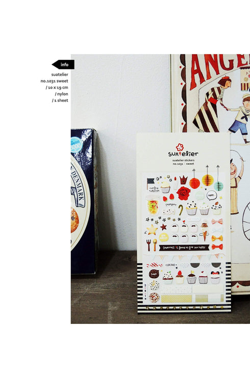 Suatelier Sonia PVC Transparent Stickers 1031 | Sweet Desserts Cupcake Party Decorations