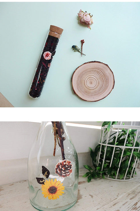 Suatelier Sonia PVC Transparent Stickers 1044 | Flower Dance Daisy Sticker Rose Sticker Sunflower