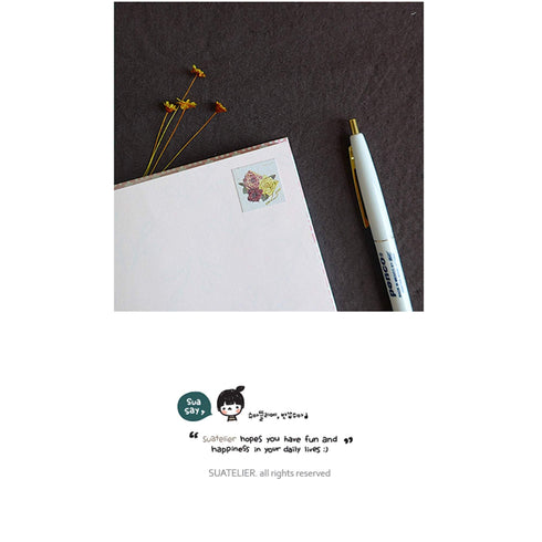 Suatelier Sonia PVC Transparent Stickers 1045 | Vintage Flower Daisy Sticker Rose Sticker Sunflower