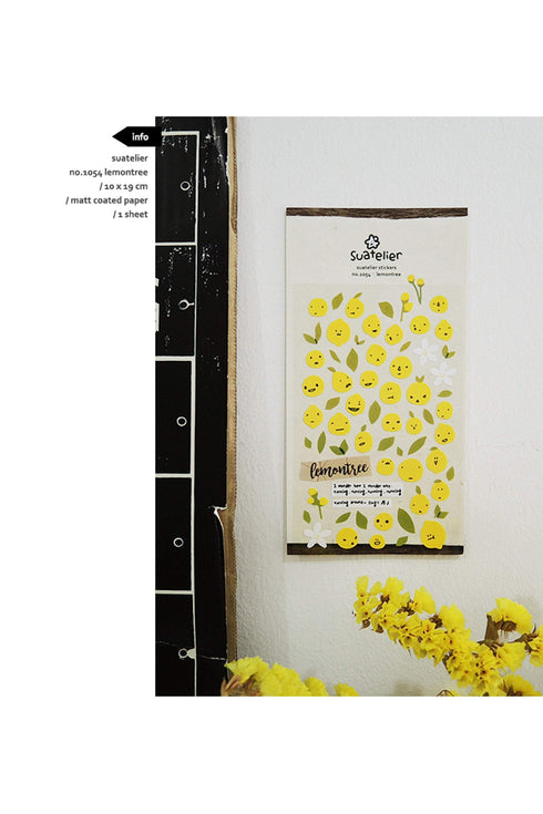 Suatelier Sonia PVC Transparent Stickers 1054 | Lemontree Lemon Tree Sticker Lemonade Sticker Lemon