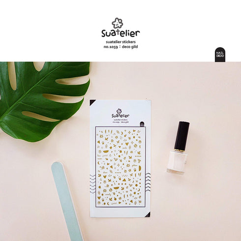 Suatelier Sonia PVC Transparent Stickers 1059 | Deco GIld Tiny Gold Foil Stickers