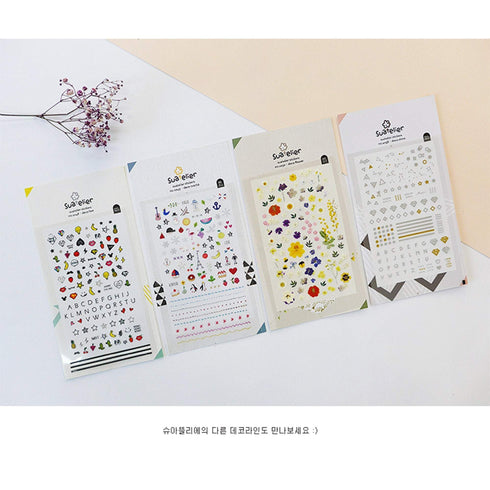 Suatelier Sonia PVC Transparent Stickers 1059 | Deco GIld Tiny Gold Foil Stickers