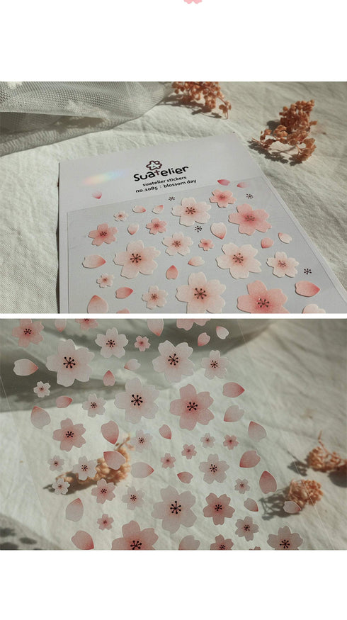 Suatelier Sonia PVC Transparent Stickers 1085 | Blossom Day Cherry Blossom Sakura