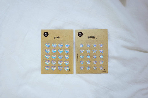 Suatelier Sonia PVC Transparent Stickers 1658-54| Hologram Sparkle Heart Glitter Hearts