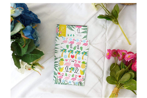 Suatelier Sonia PVC Transparent Stickers 2049 | Flamingo Pineapple Palm Trees