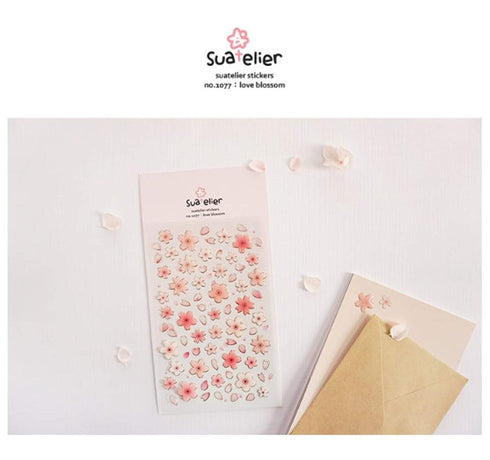 Suatelier Sonia PVC Transparent Stickers | Blossom Day Cherry Blossom Sakura