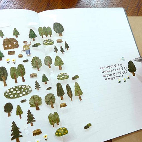 Suatelier Sonia PVC Transparent Stickers 1098 | Forest Camping