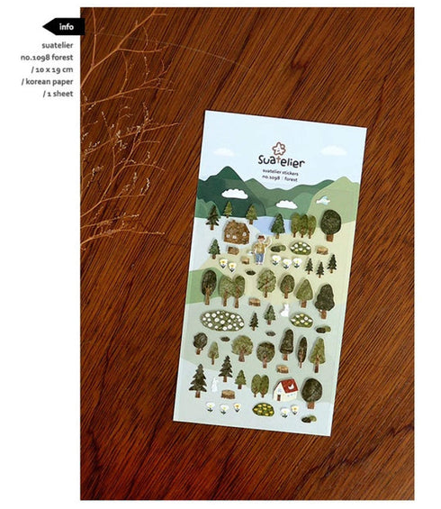 Suatelier Sonia PVC Transparent Stickers 1098 | Forest Camping