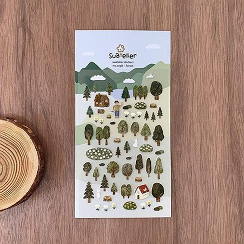 Suatelier Sonia PVC Transparent Stickers 1098 | Forest Camping