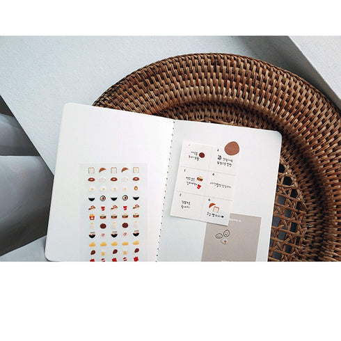 Suatelier Sonia PVC Transparent Stickers Mini Series 101 | Food 01 Pizza Cheeseburger Donut Fries