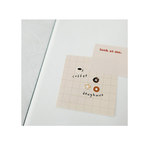 Suatelier Sonia PVC Transparent Stickers Mini Series 103 | Food 02 Breakfast Donut Bacon Egg Coffee