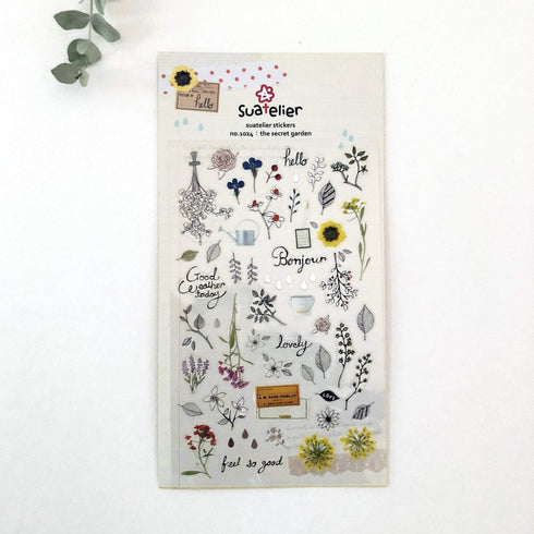 Suatelier Sonia PVC Transparent Stickers 1024 | Secret Garden Flowers