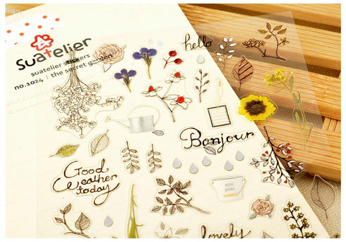 Suatelier Sonia PVC Transparent Stickers 1024 | Secret Garden Flowers