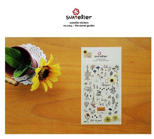 Suatelier Sonia PVC Transparent Stickers 1024 | Secret Garden Flowers