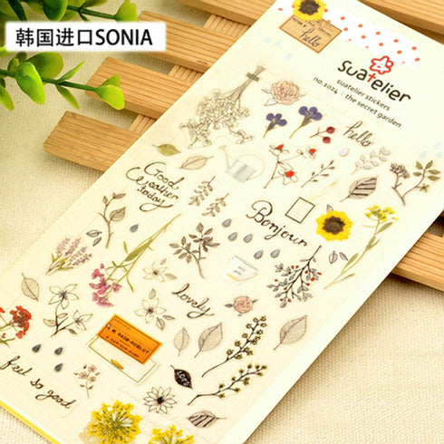 Suatelier Sonia PVC Transparent Stickers 1024 | Secret Garden Flowers