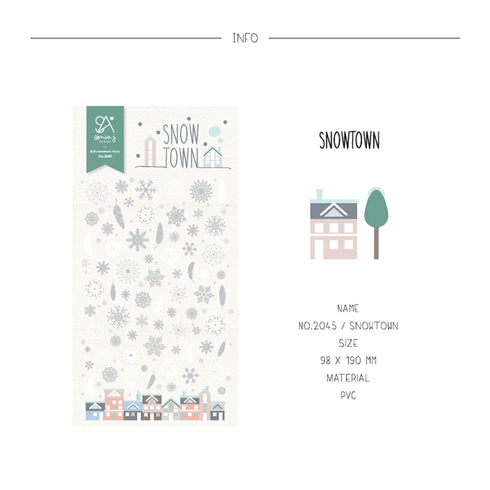 Suatelier Sonia PVC Transparent Stickers 2045 | Snowtown Winter Snowflakes Snow
