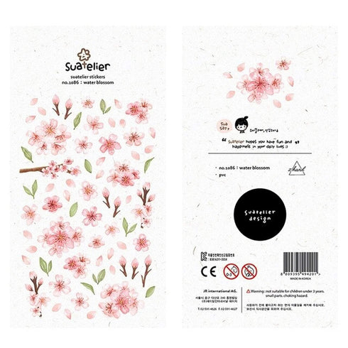 Suatelier Sonia PVC Transparent Stickers | Water Blossom Cherry Blossom Sakura