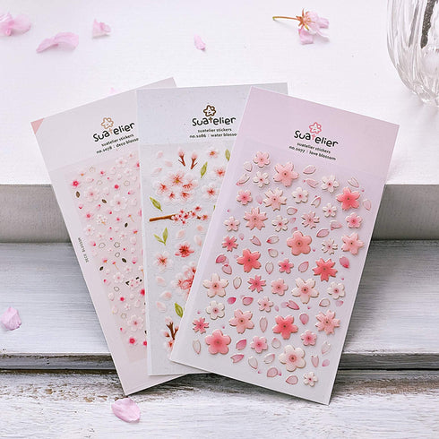 Suatelier Sonia PVC Transparent Stickers | Water Blossom Cherry Blossom Sakura