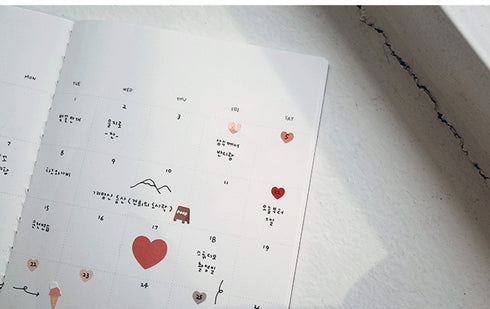 Suatelier Translucent Planner Stickers 1655 | Plain Shapes 51 Heart Translucent Stickers