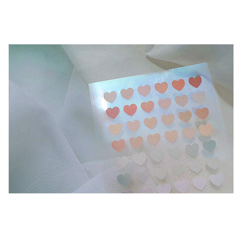 Suatelier Translucent Planner Stickers 1656 | Plain Shapes 52 Heart Translucent Stickers