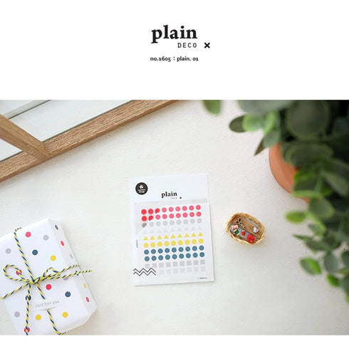 Suatelier Translucent Planner Stickers | Plain Shapes 01