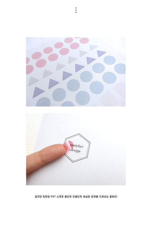 Suatelier Translucent Planner Stickers | Plain Shapes 02