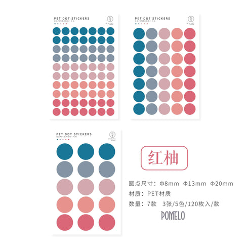 TRANSPARENT PET Pastel Dot Stickers Circle Stickers | Pomelo