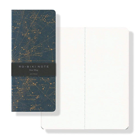 Yamamoto Ro-Biki Notebook 3.6" x 8.3" Blank Basic Chiffon Paper | Star Map