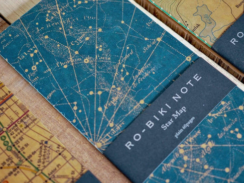 Yamamoto Ro-Biki Notebook 3.6" x 8.3" Blank Basic Chiffon Paper | Topographical Map