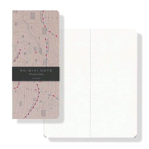 Yamamoto Ro-Biki Notebook 3.6" x 8.3" Blank Basic Chiffon Paper | Weather Map