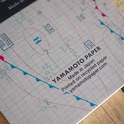 Yamamoto Ro-Biki Notebook 3.6" x 8.3" Blank Basic Chiffon Paper | Weather Map