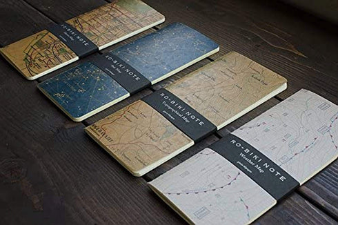 Yamamoto Ro-Biki Notebook 3.6" x 8.3" Blank Basic Chiffon Paper | Weather Map