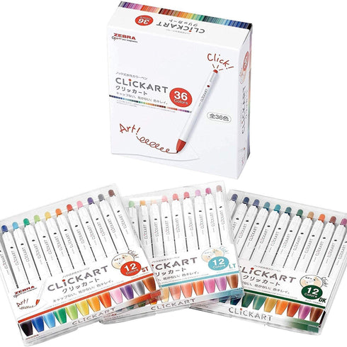 Zebra Clickart Knock Sign Pen 0.6 mm 12 Color Set NON-DRYING | DK Colors