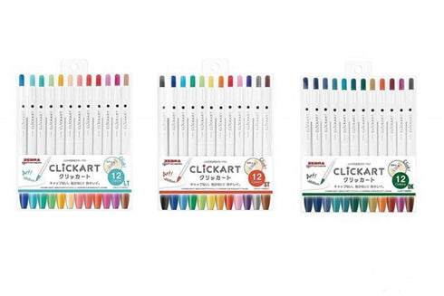 Zebra Clickart Knock Sign Pen 0.6 mm 12 Color Set NON-DRYING | DK Colors
