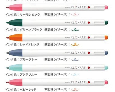 Zebra Clickart Knock Sign Pen 0.6 mm 36 Color Set NON-DRYING | ALL Colors