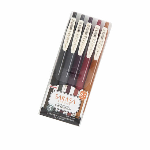 Zebra Sarasa VINTAGE 0.5mm Push Clip Gel Pen - ALL Colors!