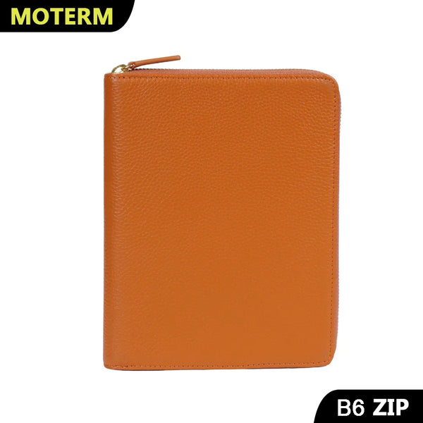 Moterm A6 Genuine Leather A6 Zippered Cover with Back Pocket