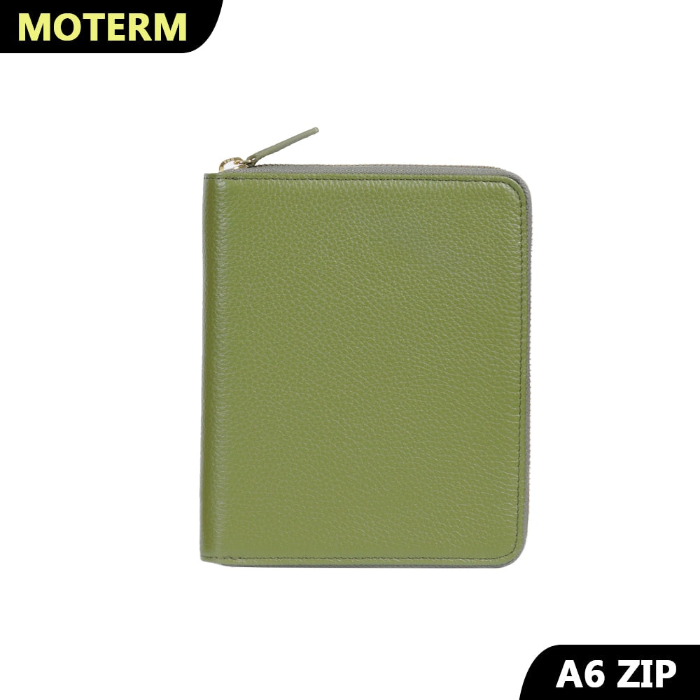  Moterm Zippered Leather Cover For A6-Notebooks