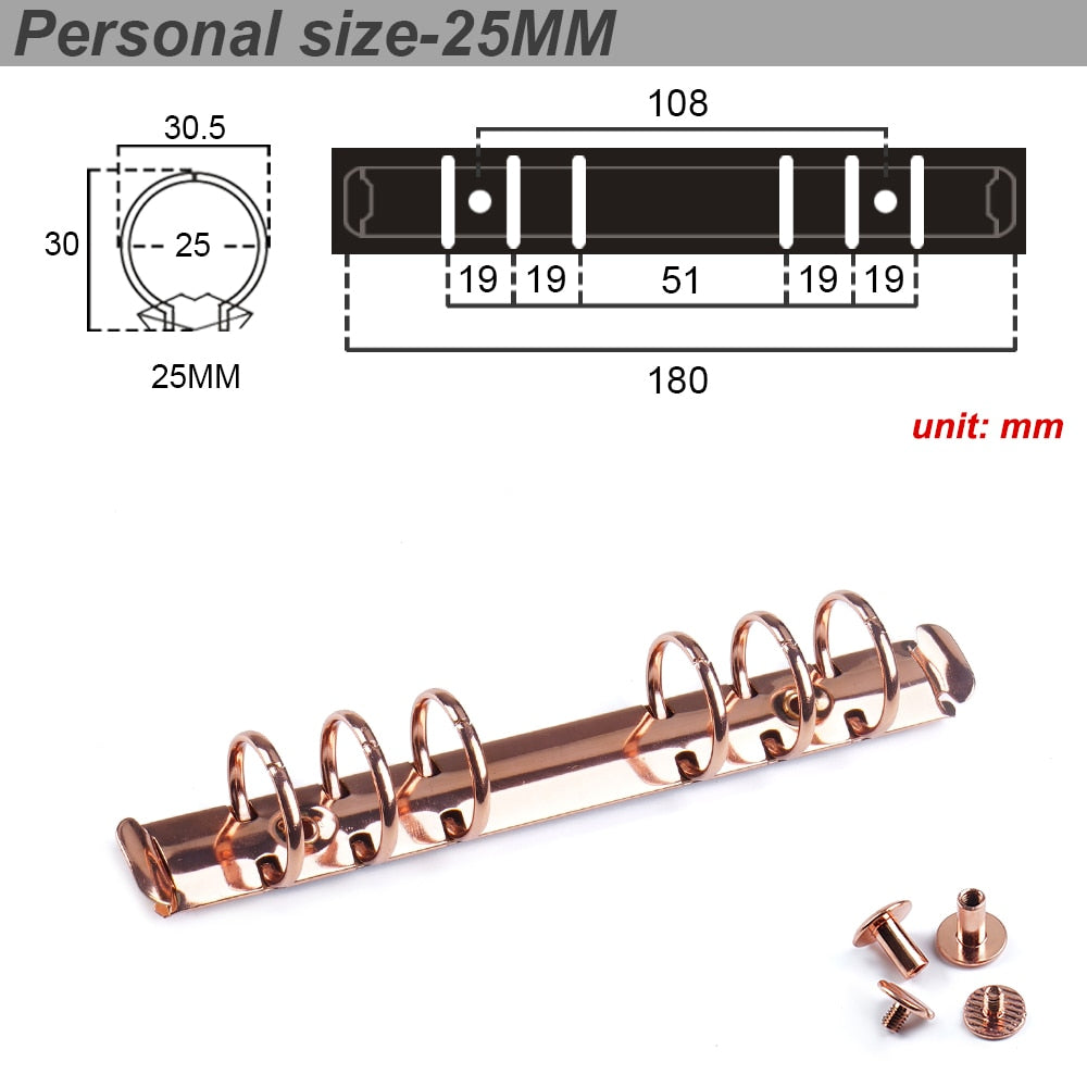 Personal Size 6 Ring Binder Mechanism Replacement Kit Agenda 